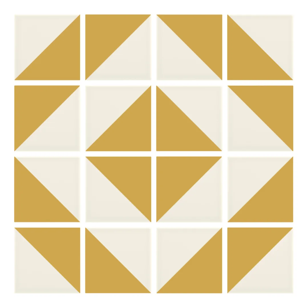 Patrón 5 de colocación de Azulejo Trigone Crema 10x10 Beige Brillo