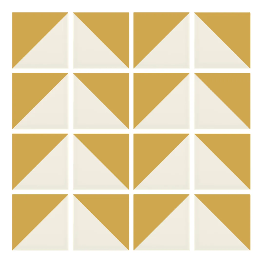 Patrón 6 de colocación de Azulejo Trigone Crema 10x10 Beige Brillo