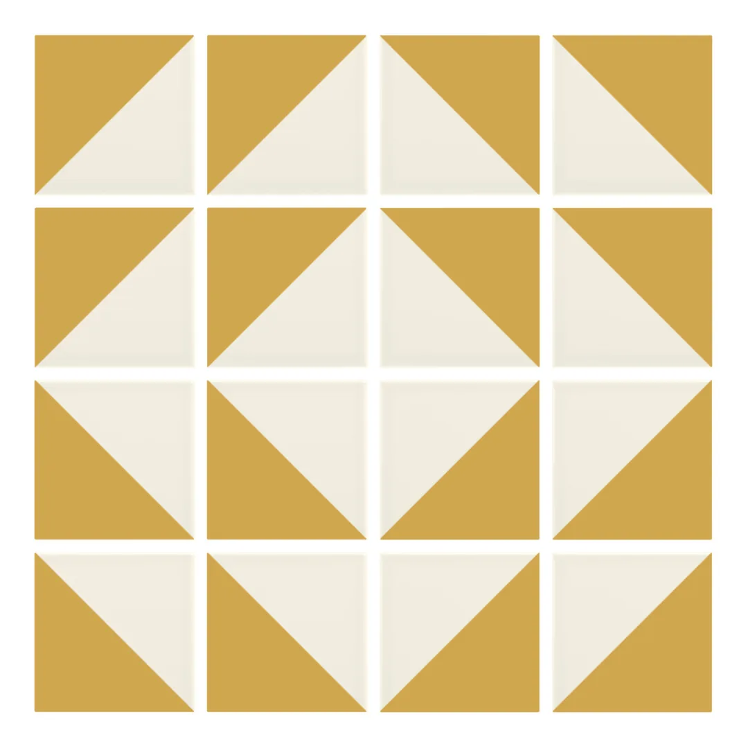 Patrón 7 de colocación de Azulejo Trigone Crema 10x10 Beige Brillo