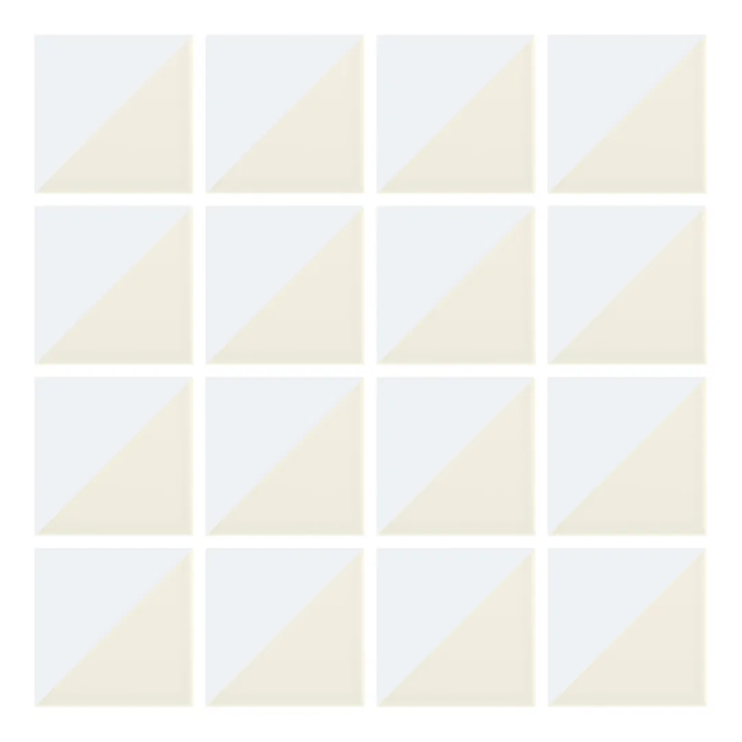 Patrón 1 de colocación de Azulejo Trigone Crema 10x10 Blanco Brillo