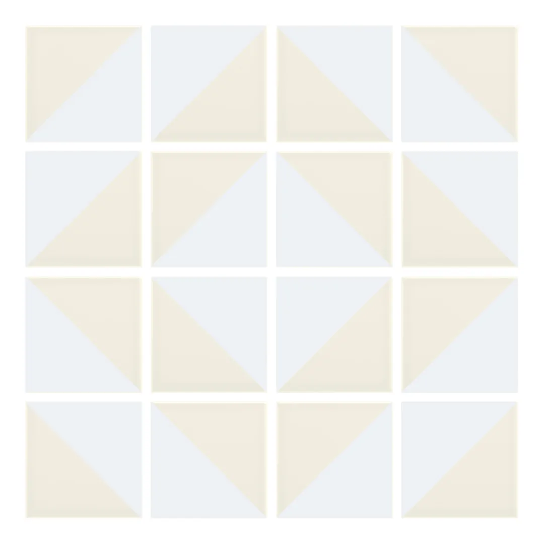 Patrón 5 de colocación de Azulejo Trigone Crema 10x10 Blanco Brillo
