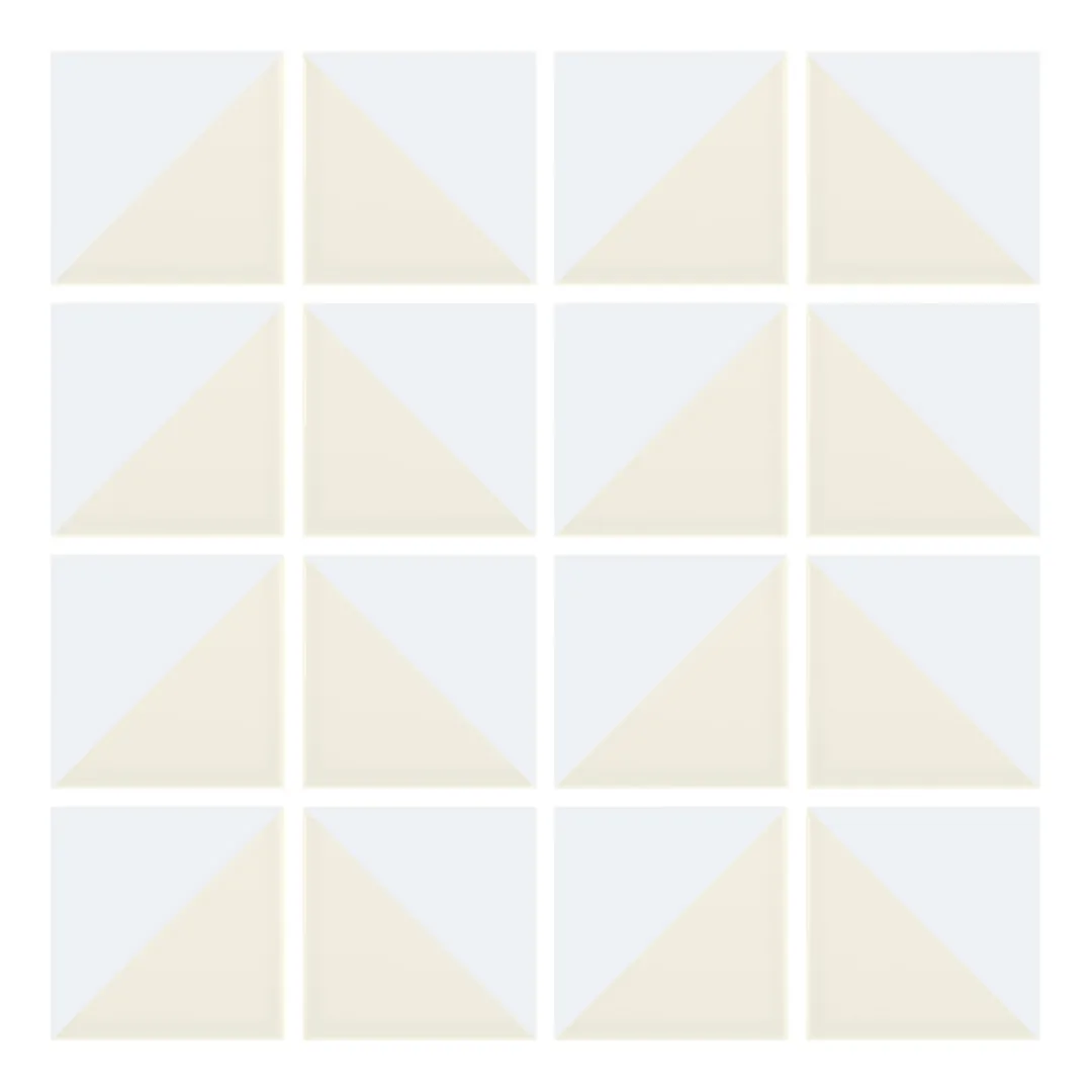 Patrón 6 de colocación de Azulejo Trigone Crema 10x10 Blanco Brillo