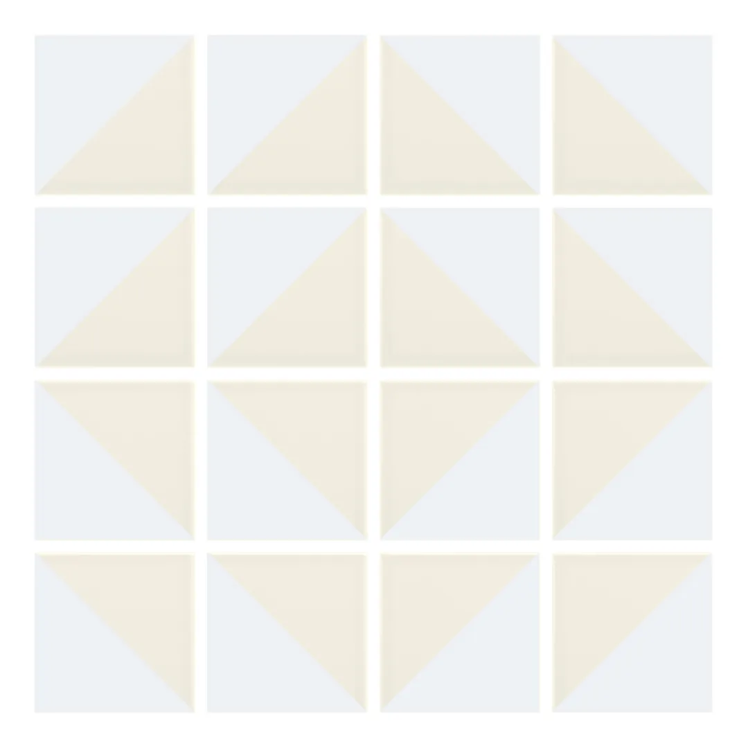 Patrón 7 de colocación de Azulejo Trigone Crema 10x10 Blanco Brillo