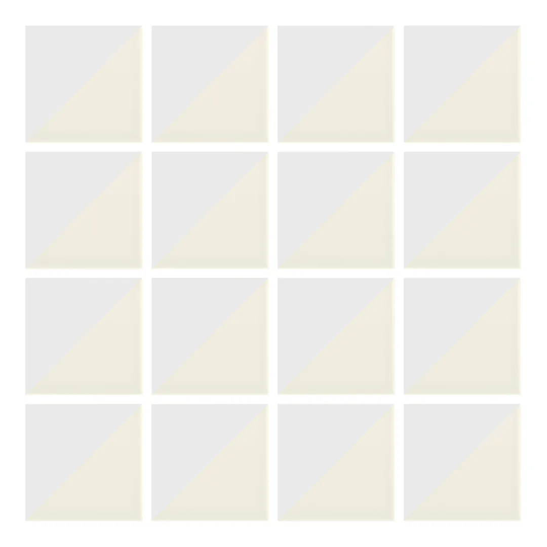 Patrón 1 de colocación de Azulejo Trigone Crema 10x10 Blanco Mate