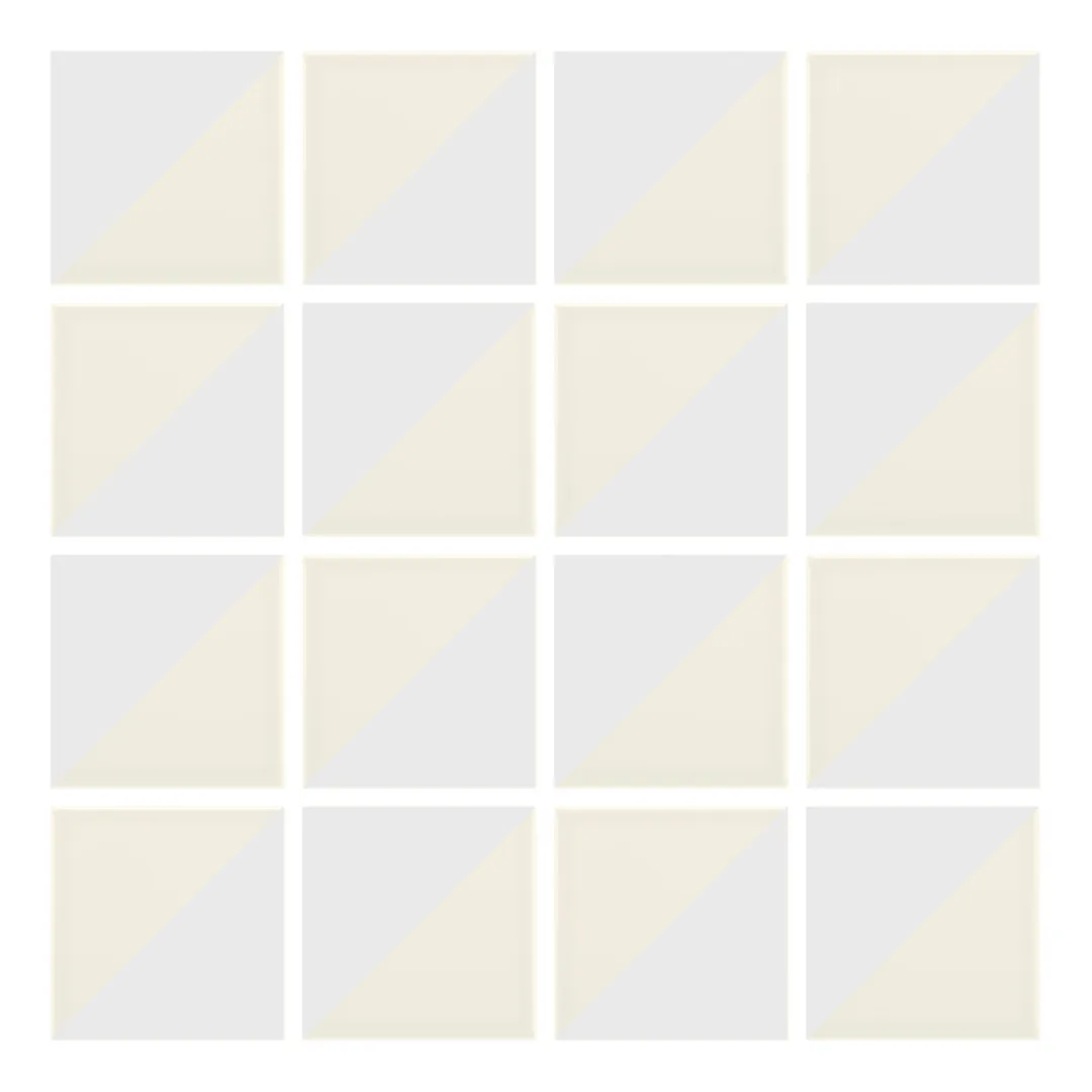 Patrón 2 de colocación de Azulejo Trigone Crema 10x10 Blanco Mate