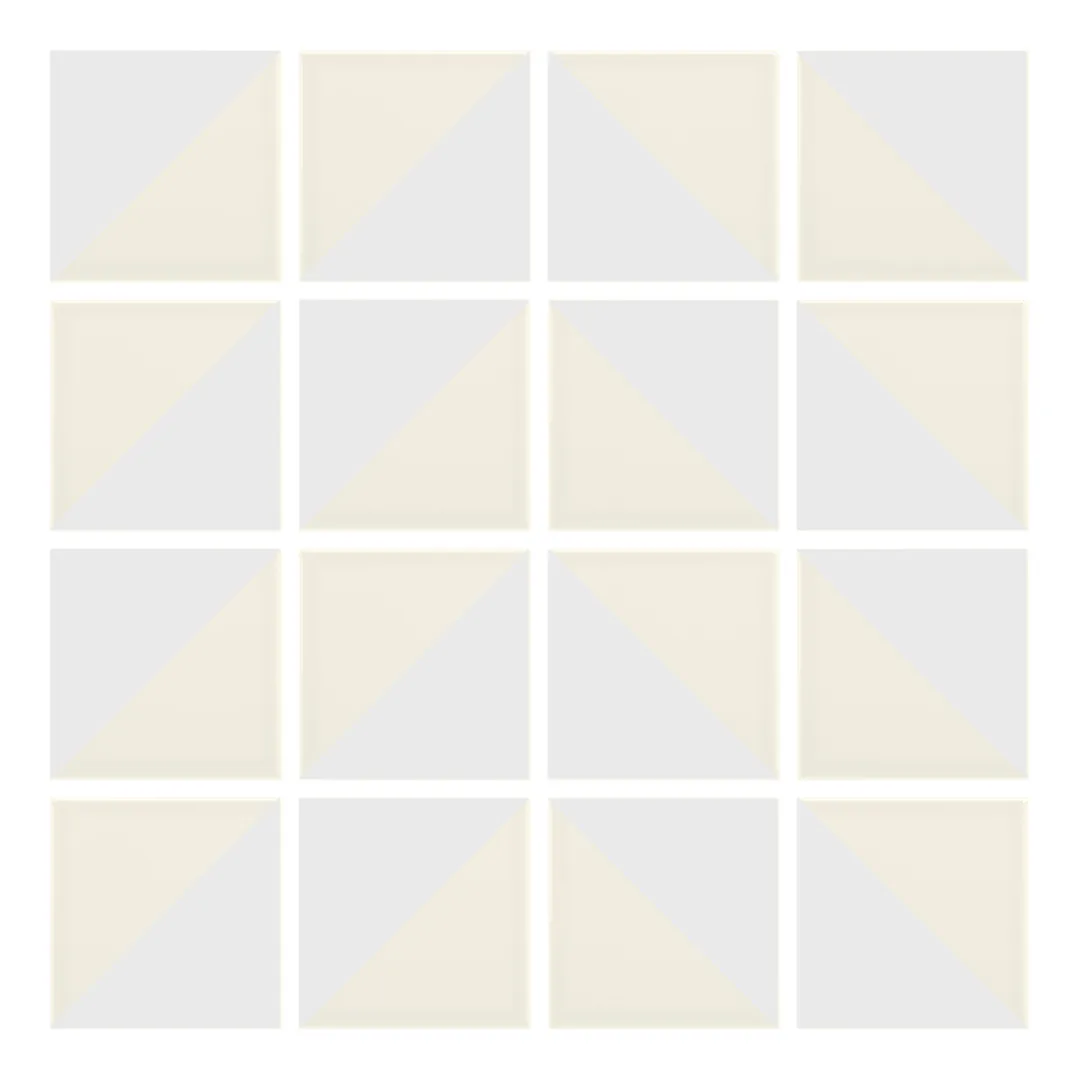 Patrón 4 de colocación de Azulejo Trigone Crema 10x10 Blanco Mate