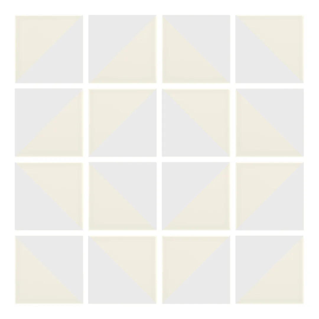 Patrón 5 de colocación de Azulejo Trigone Crema 10x10 Blanco Mate