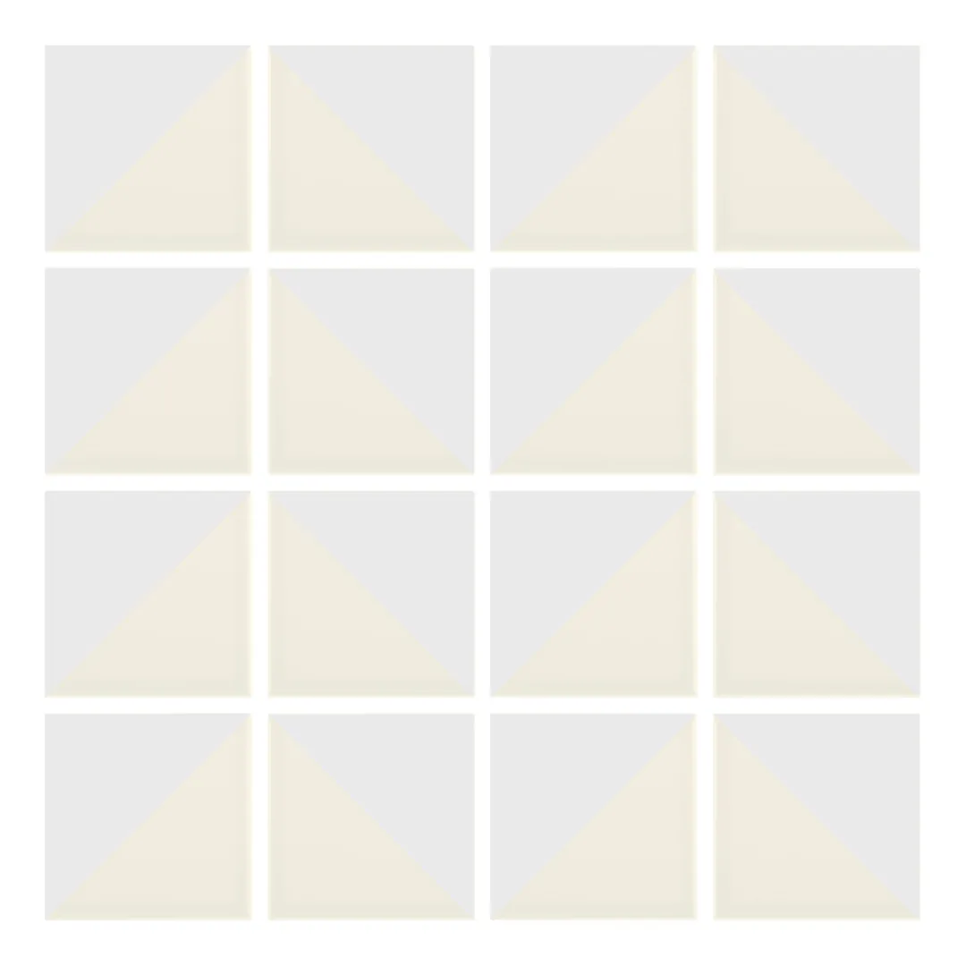 Patrón 6 de colocación de Azulejo Trigone Crema 10x10 Blanco Mate