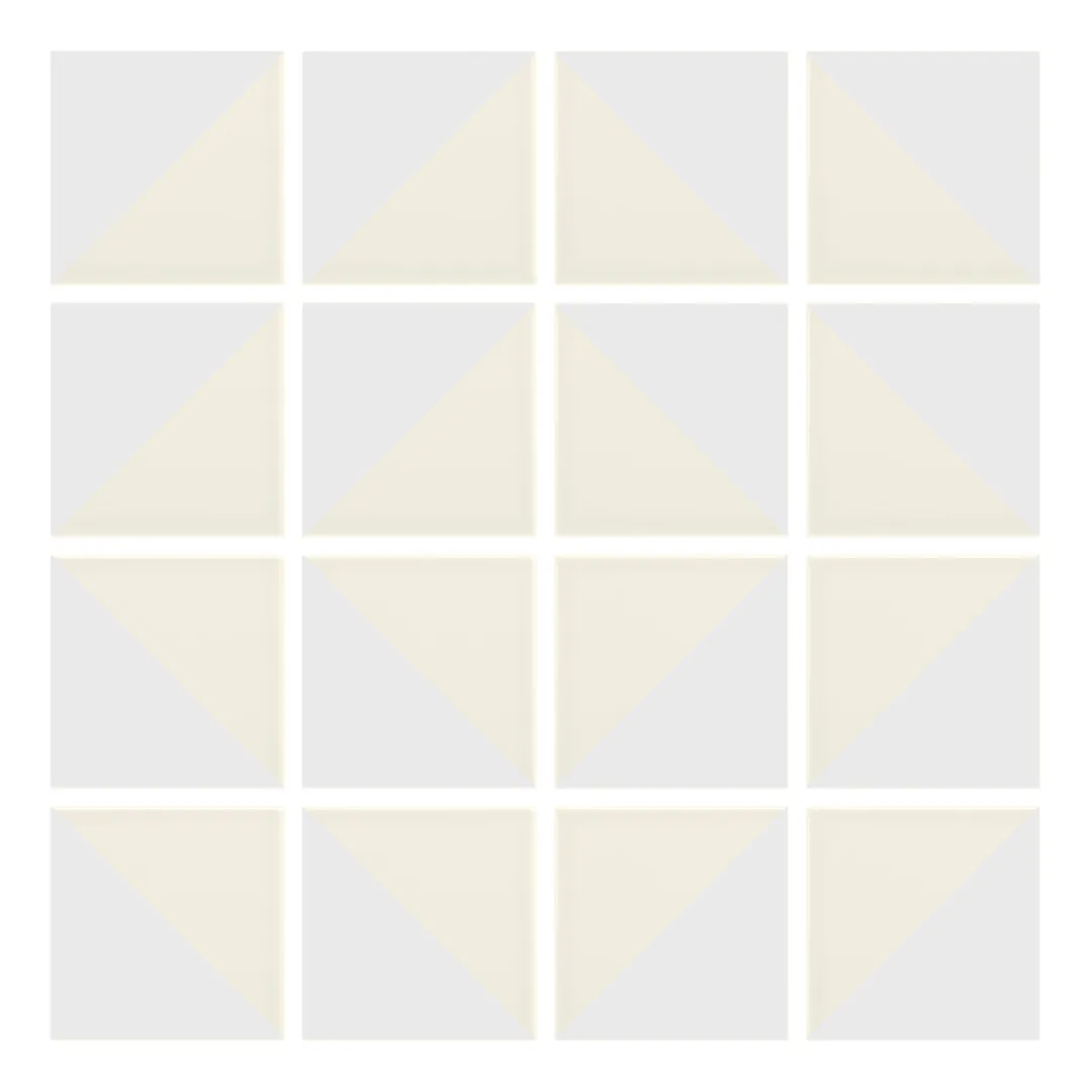 Patrón 7 de colocación de Azulejo Trigone Crema 10x10 Blanco Mate