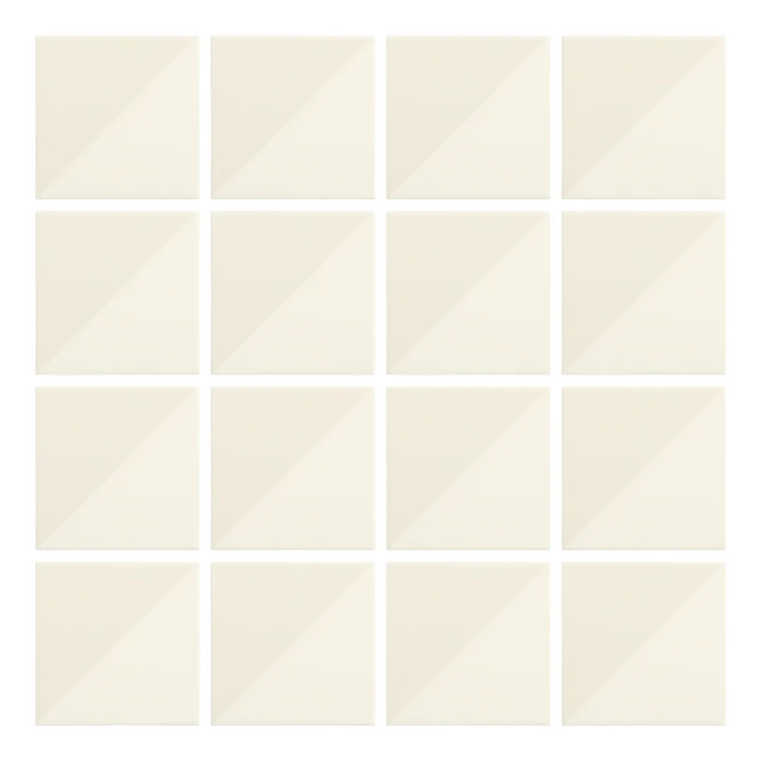 Patrón 1 de colocación de Azulejo Trigone Crema 10x10 Crema Brillo