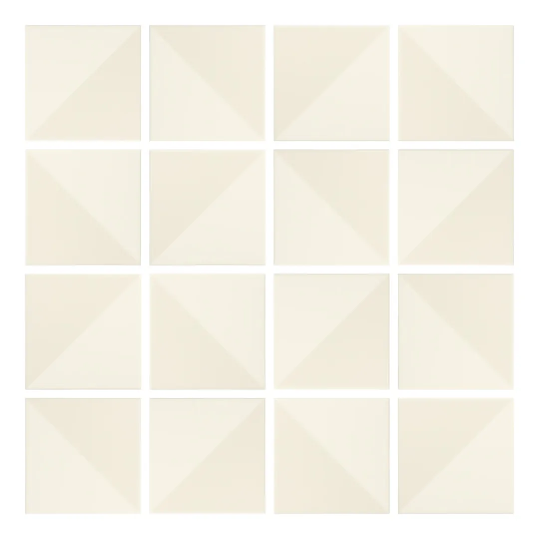 Patrón 3 de colocación de Azulejo Trigone Crema 10x10 Crema Brillo