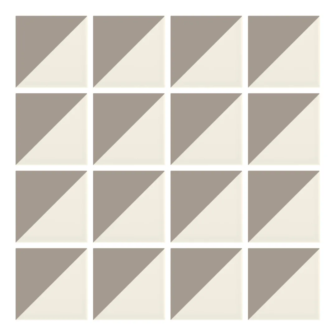 Patrón 1 de colocación de Azulejo Trigone Crema 10x10 Gris Claro Brillo