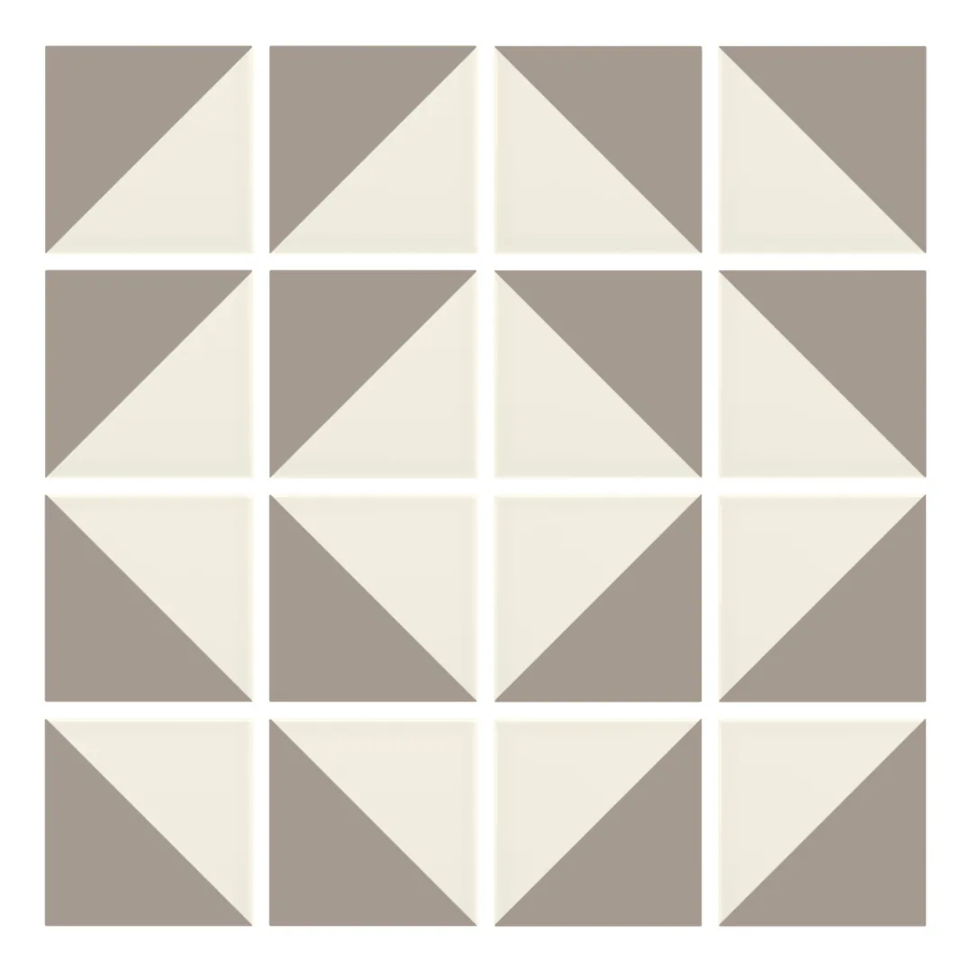Patrón 7 de colocación de Azulejo Trigone Crema 10x10 Gris Claro Brillo