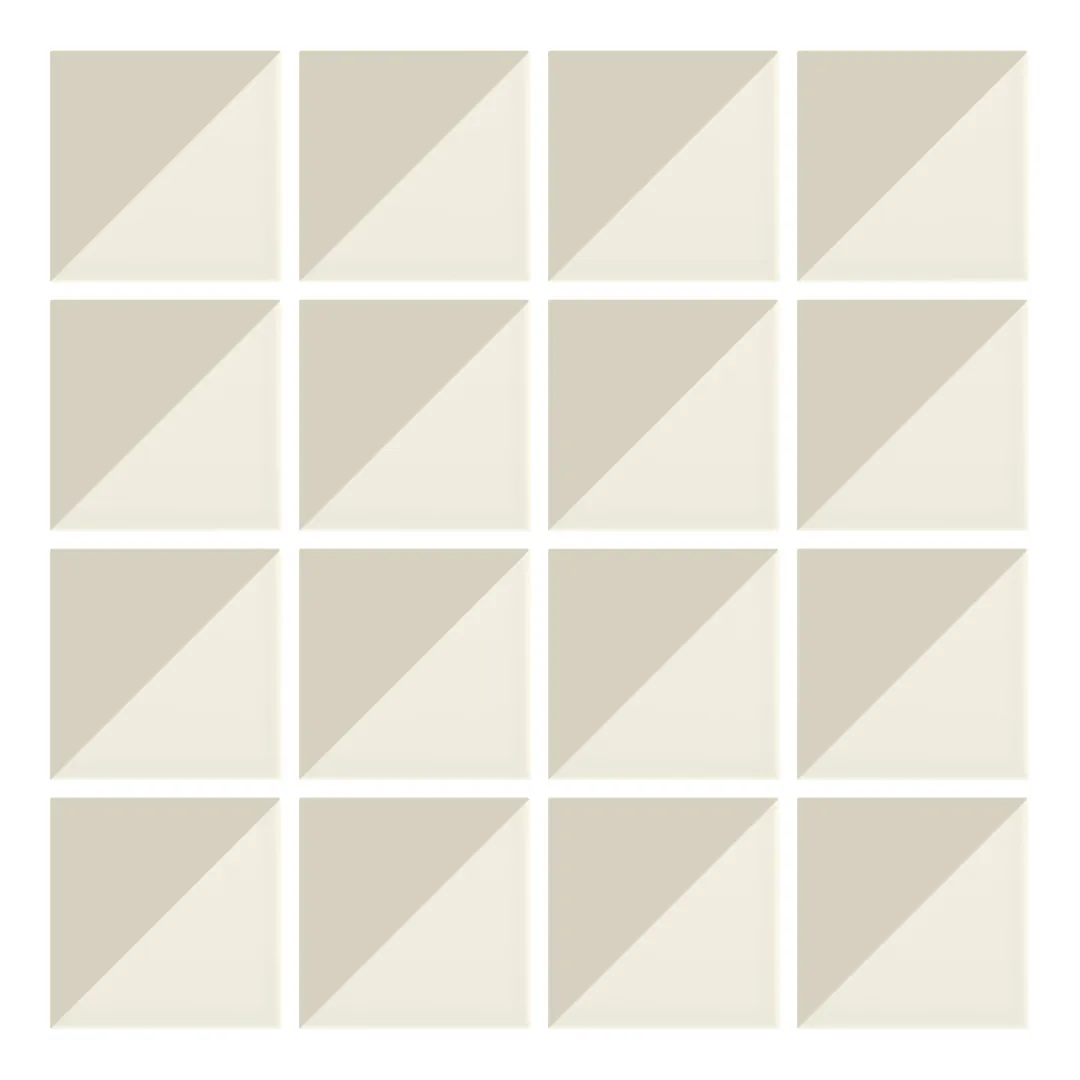 Patrón 1 de colocación de Azulejo Trigone Crema 10x10 Hueso Mate