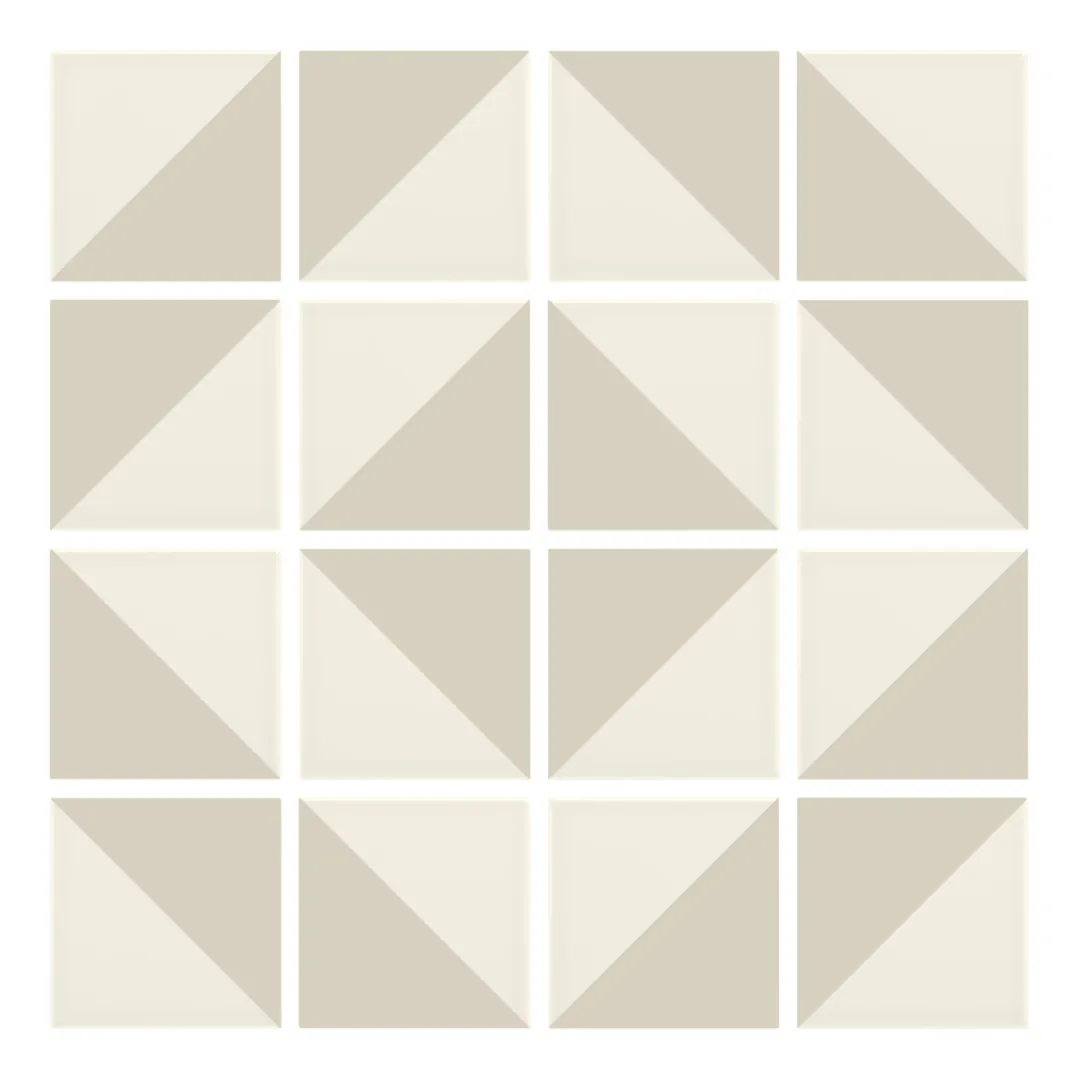 Patrón 5 de colocación de Azulejo Trigone Crema 10x10 Hueso Mate