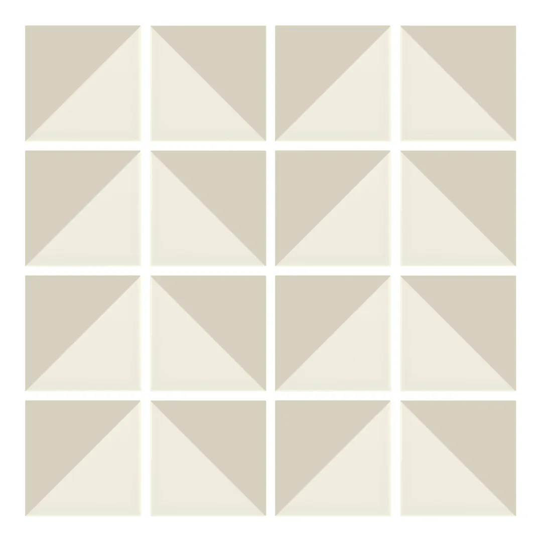 Patrón 6 de colocación de Azulejo Trigone Crema 10x10 Hueso Mate