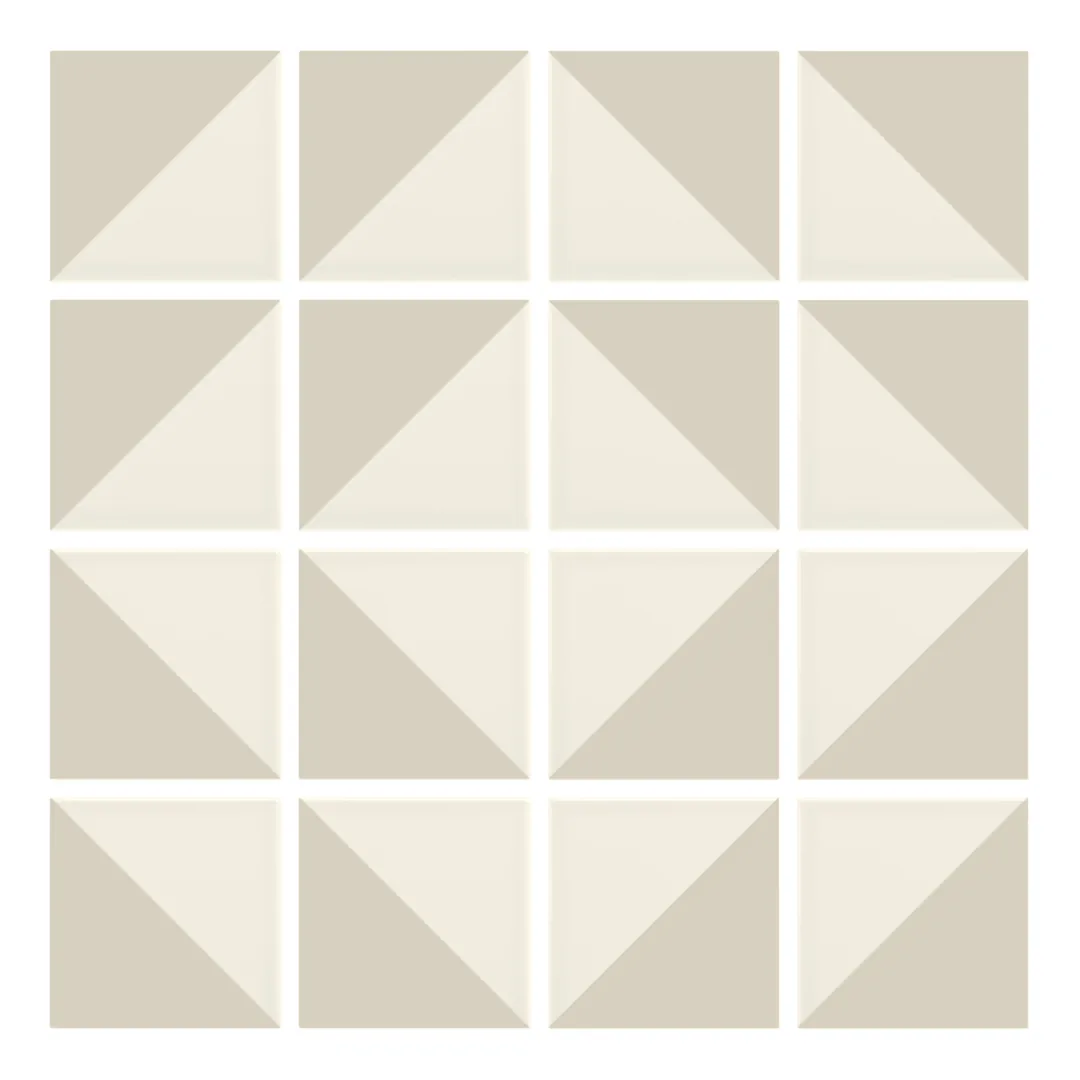 Patrón 7 de colocación de Azulejo Trigone Crema 10x10 Hueso Mate
