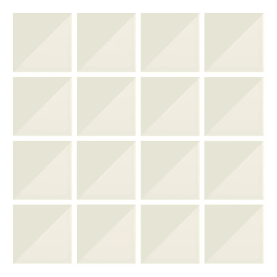 Patrón 1 de colocación de Azulejo Trigone Crema 10x10 Mantequilla Mate