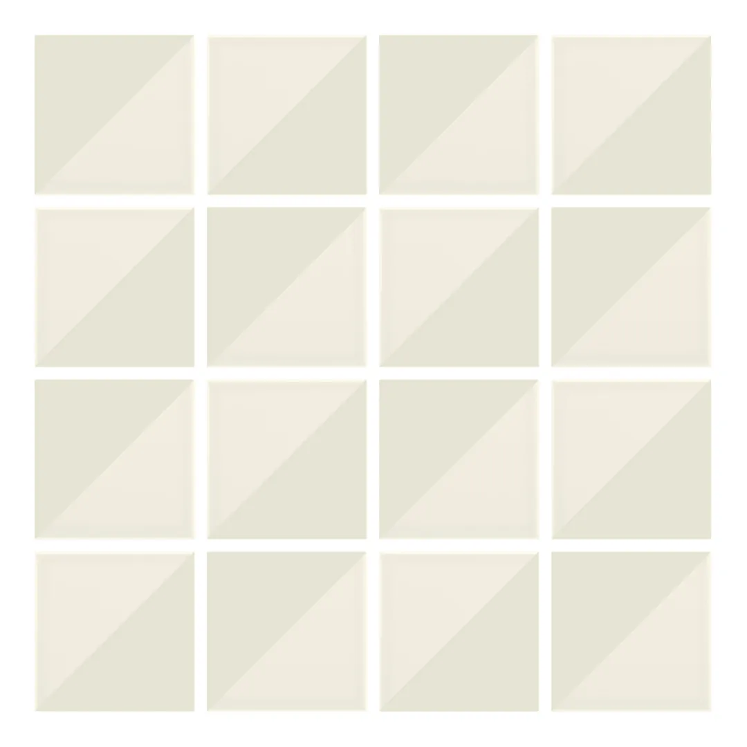 Patrón 2 de colocación de Azulejo Trigone Crema 10x10 Mantequilla Mate