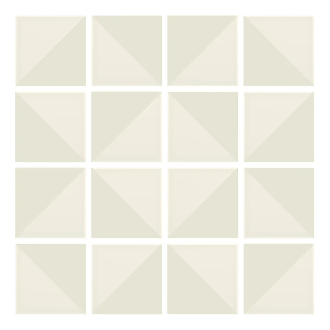 Patrón 3 de colocación de Azulejo Trigone Crema 10x10 Mantequilla Mate