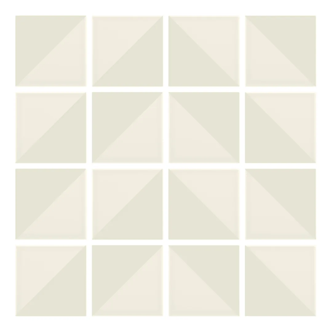 Patrón 4 de colocación de Azulejo Trigone Crema 10x10 Mantequilla Mate