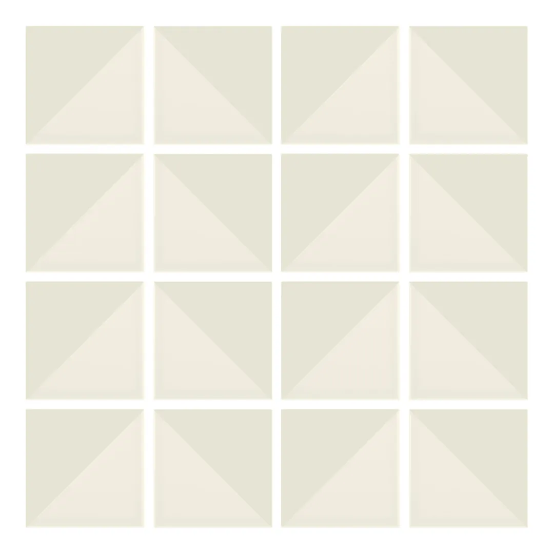 Patrón 6 de colocación de Azulejo Trigone Crema 10x10 Mantequilla Mate