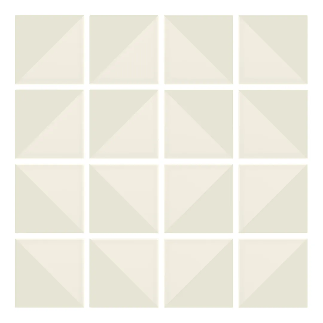 Patrón 7 de colocación de Azulejo Trigone Crema 10x10 Mantequilla Mate