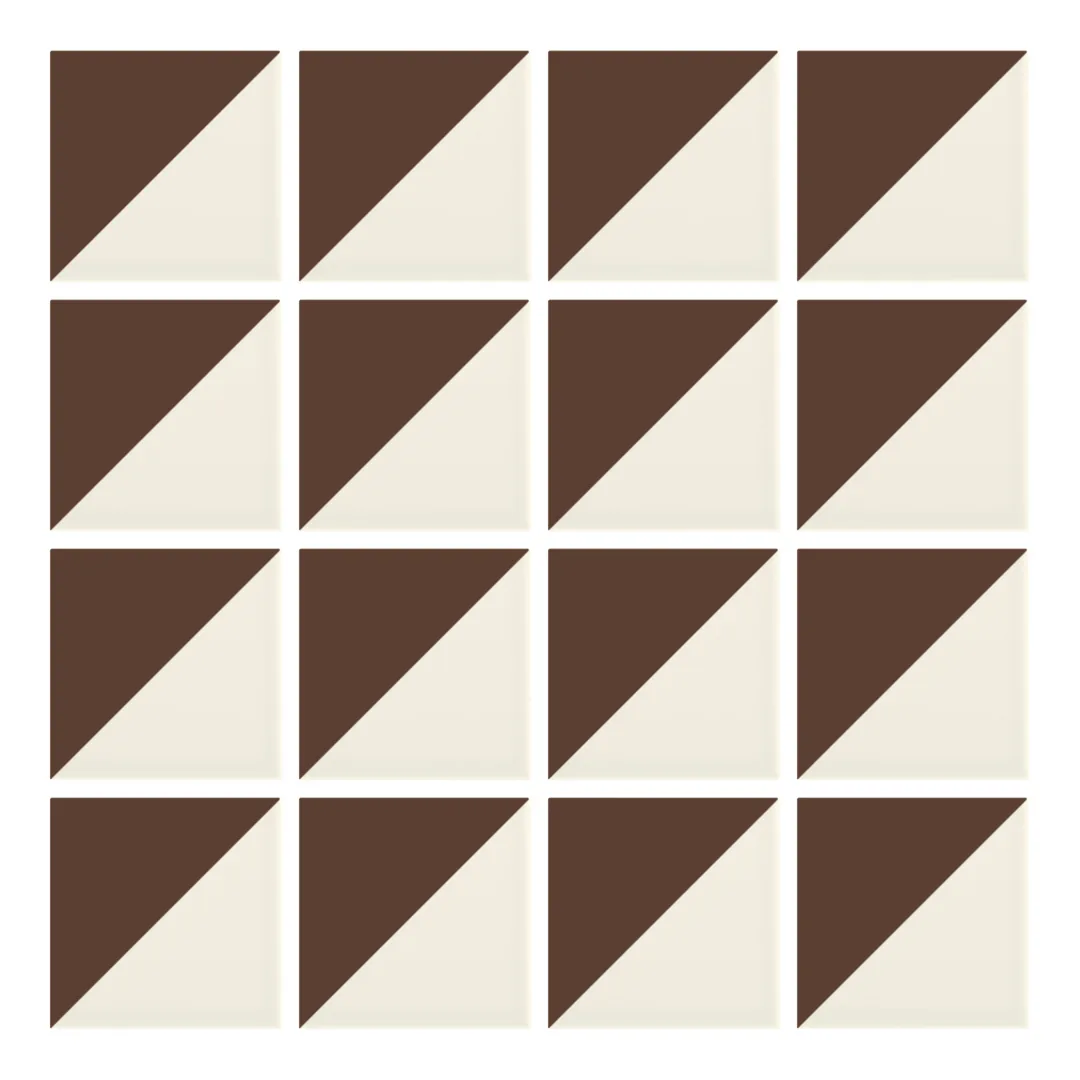 Patrón 1 de colocación de Azulejo Trigone Crema 10x10 Marrón Brillo