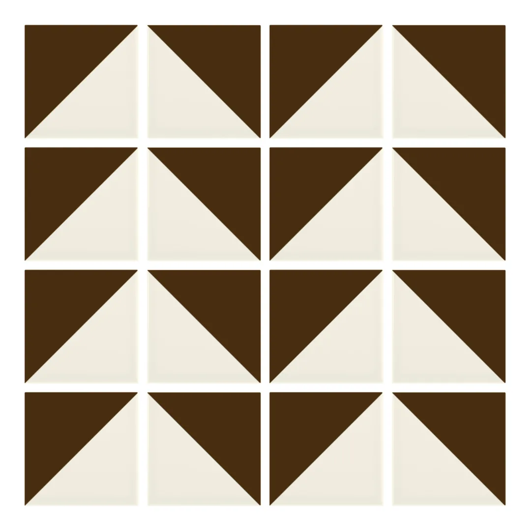 Patrón 6 de colocación de Azulejo Trigone Crema 10x10 Marrón Mocca Brillo