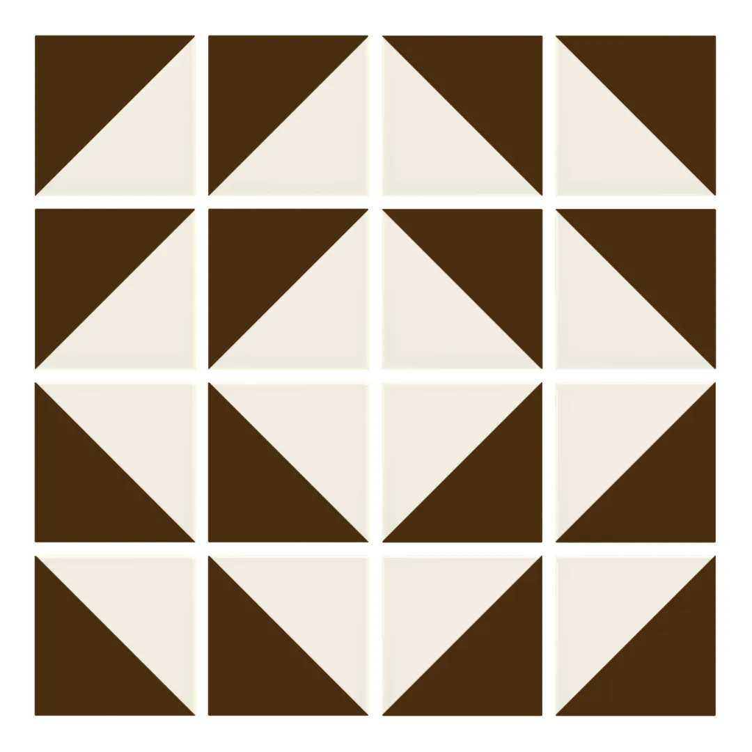 Patrón 7 de colocación de Azulejo Trigone Crema 10x10 Marrón Mocca Brillo