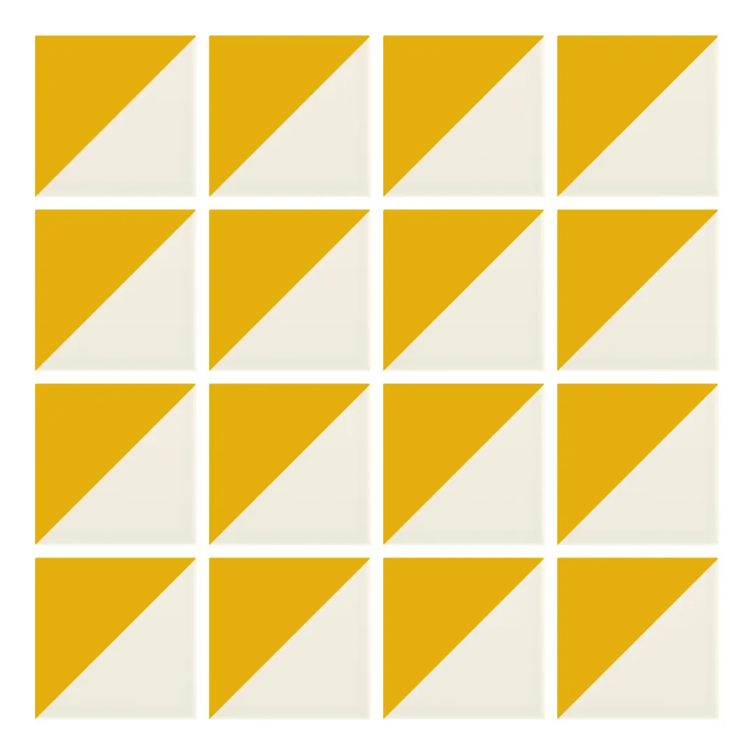Patrón 1 de colocación de Azulejo Trigone Crema 10x10 Mostaza Brillo