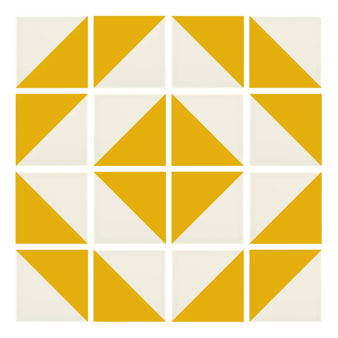 Patrón 5 de colocación de Azulejo Trigone Crema 10x10 Mostaza Brillo