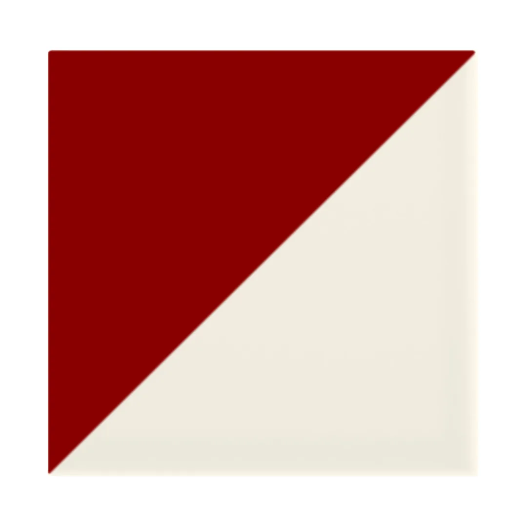 Azulejo Trigone Crema 10x10 Rojo Brillo