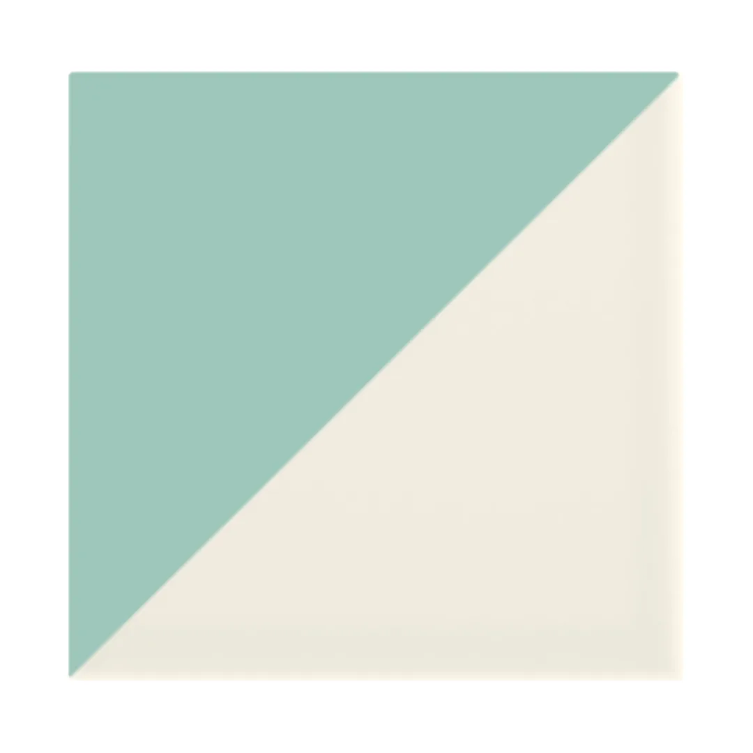 Azulejo Trigone Crema 10x10 Verde Agua Brillo