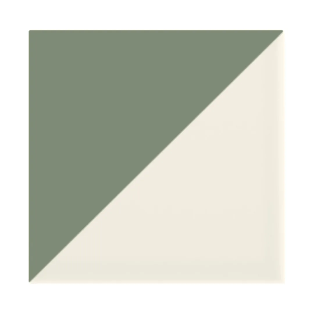 Azulejo Trigone Crema 10x10 Verde Caqui Mate