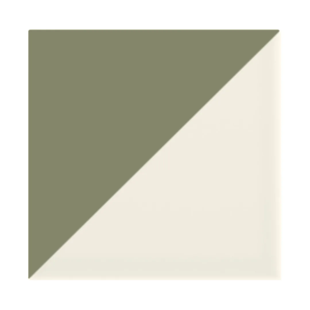 Azulejo Trigone Crema 10x10 Verde Oliva Mate