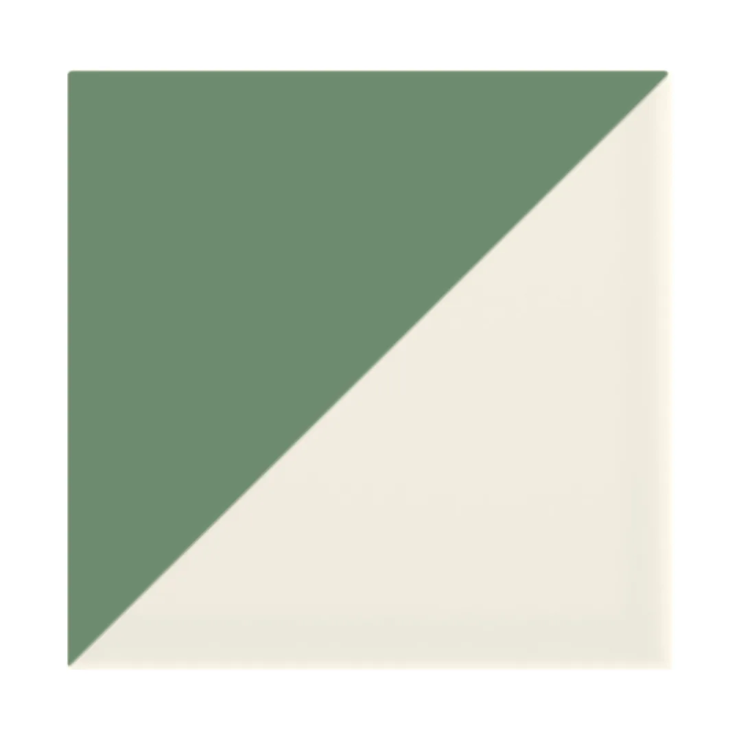 Azulejo Trigone Crema 10x10 Verde Oscuro Brillo