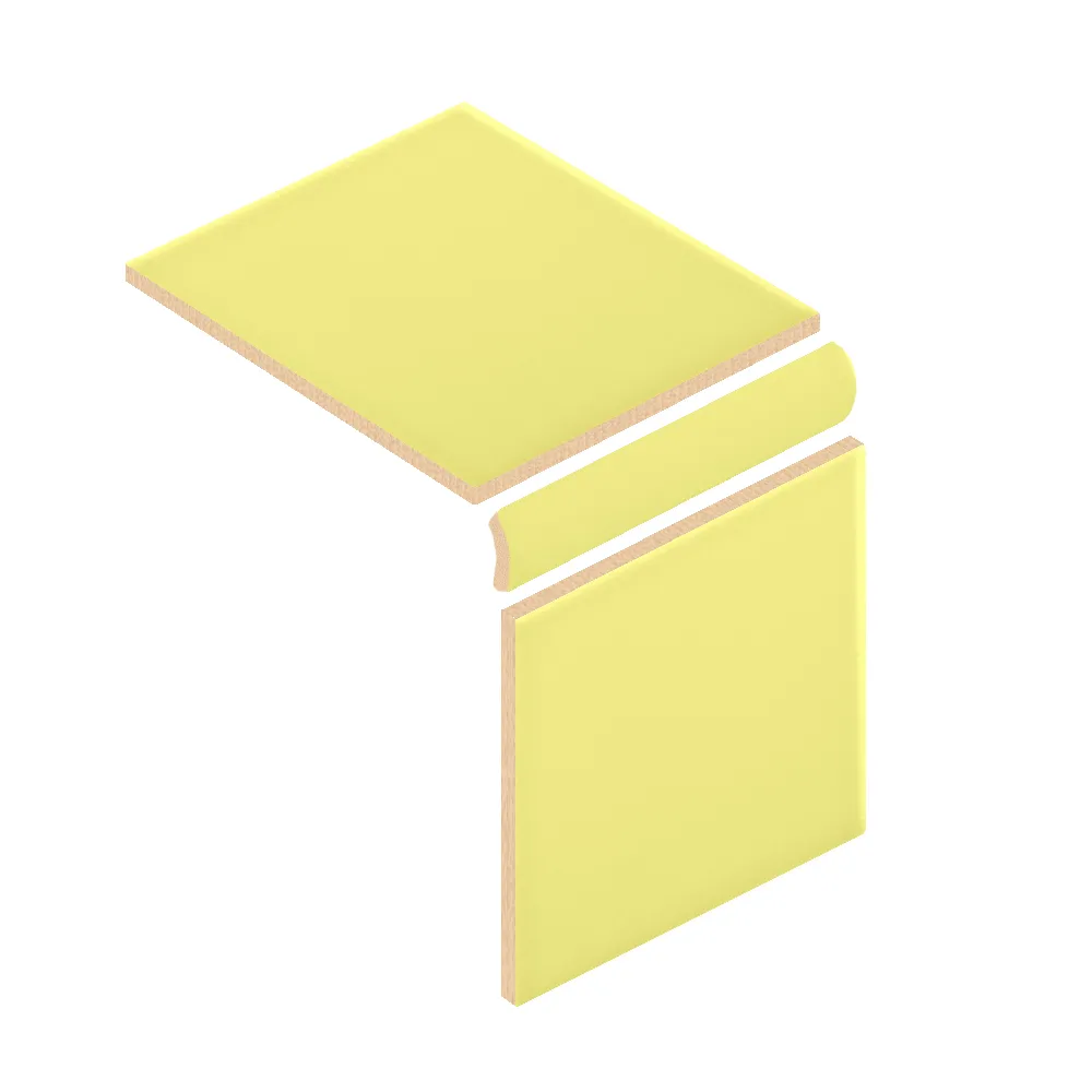 Colocación de Cubrecanto Cerámica 2,5x20 cm Color Amarillo Limón Mate entre azulejos