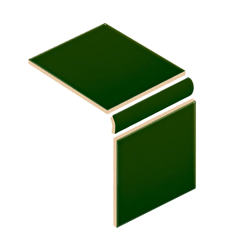 Colocación de Cubrecanto Cerámica 2,5x20 cm Color Verde Victoriano Brillo entre azulejos