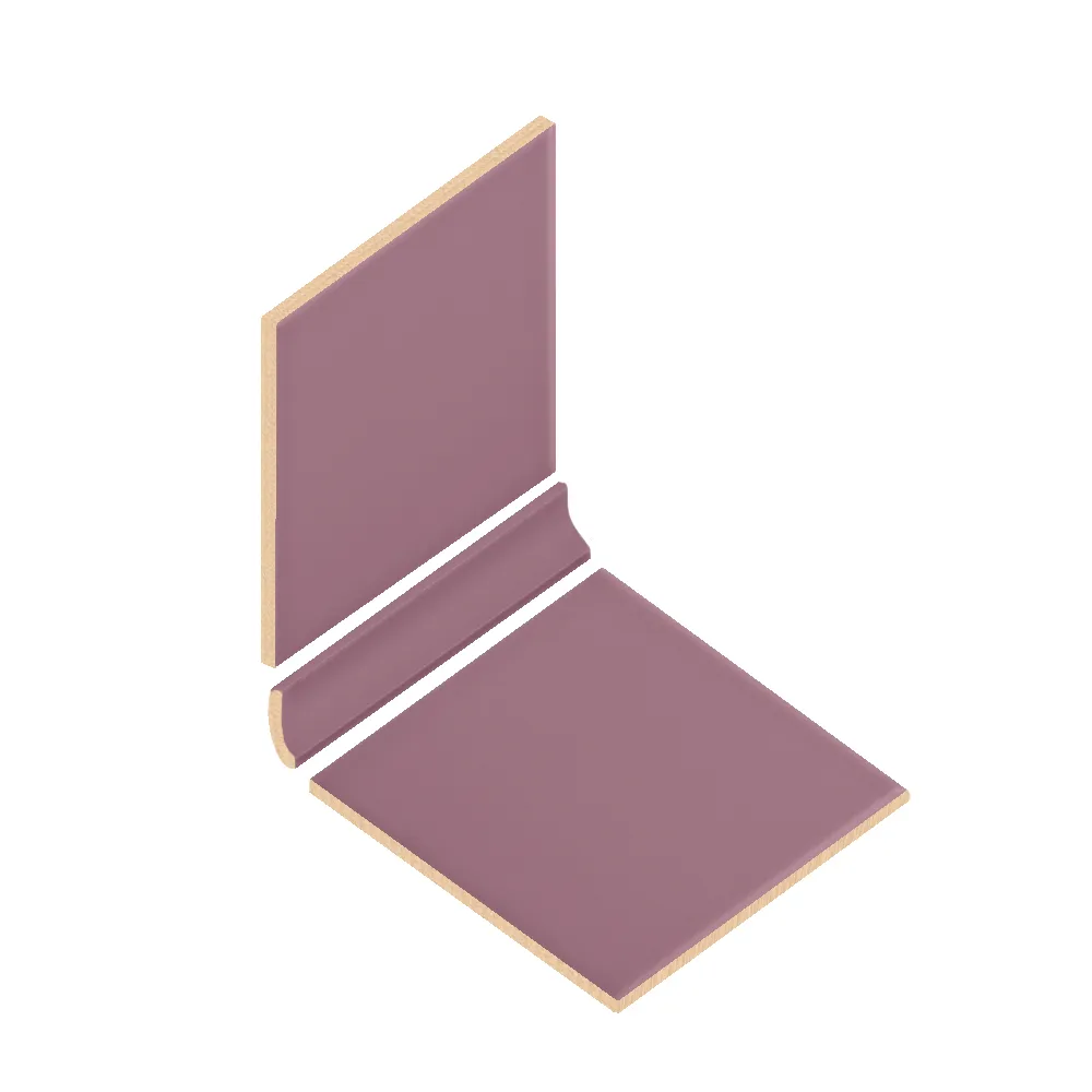 Colocación de Escocia Cerámica 2,5x20 cm Color Rosa Malva Mate entre azulejos