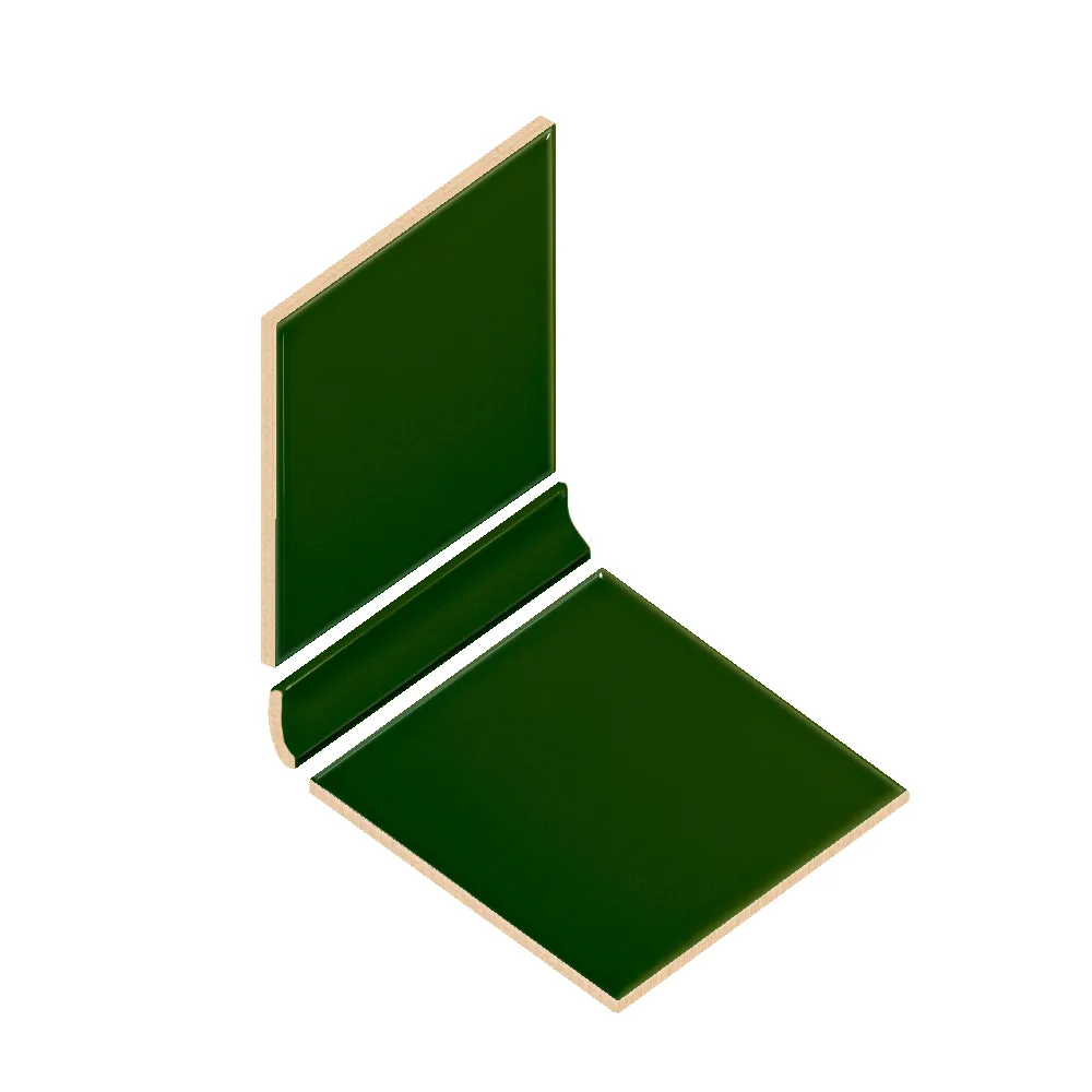 Colocación de Escocia Cerámica 2,5x20 cm Color Verde Victoriano Brillo entre azulejos
