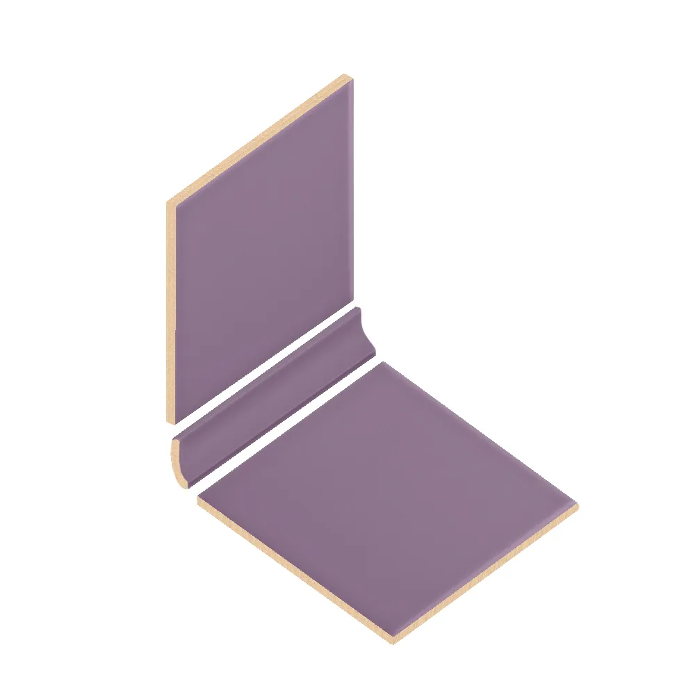 Colocación de Escocia Cerámica 2,5x20 cm Color Violeta Mate entre azulejos