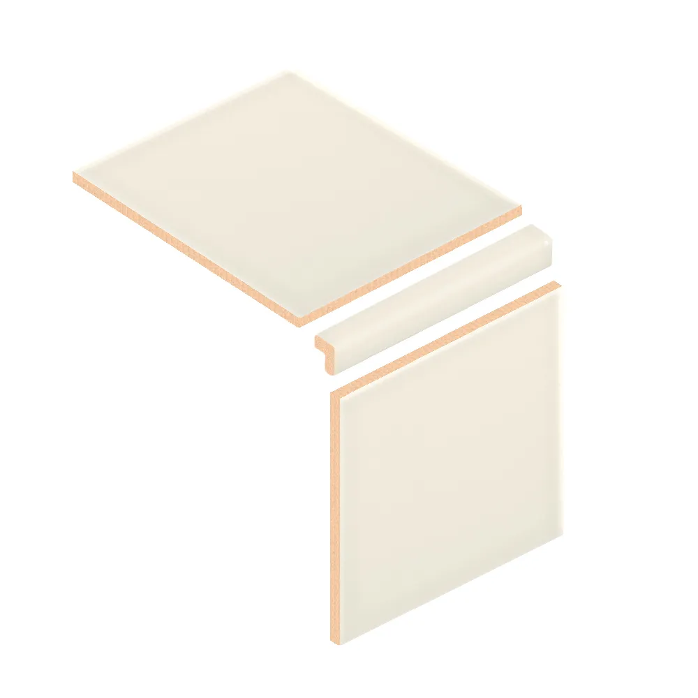Colocación de Escuadra Cerámica 3x20 cm Color Crema Brillo entre azulejos