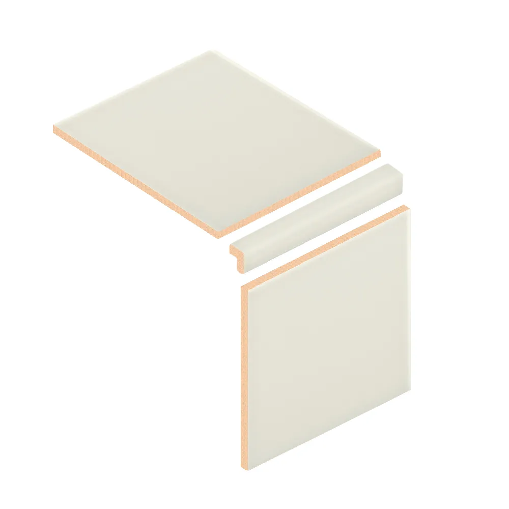 Colocación de Escuadra Cerámica 3x20 cm Color Mantequilla Mate entre azulejos