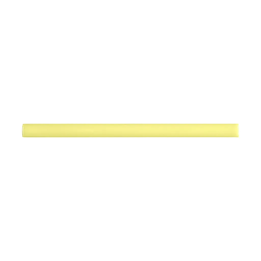 Listelo Cerámico 1x20 cm Color Amarillo Limón Mate (1pza)