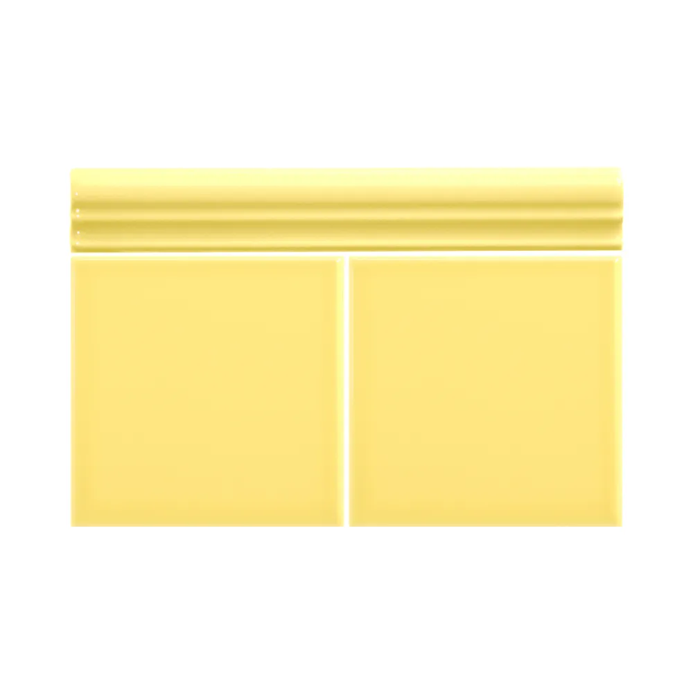 Colocación de Moldura Cerámica 3x20 cm Color Amarillo Claro Brillo entre azulejos