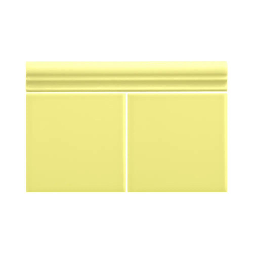 Colocación de Moldura Cerámica 3x20 cm Color Amarillo Limón Mate entre azulejos