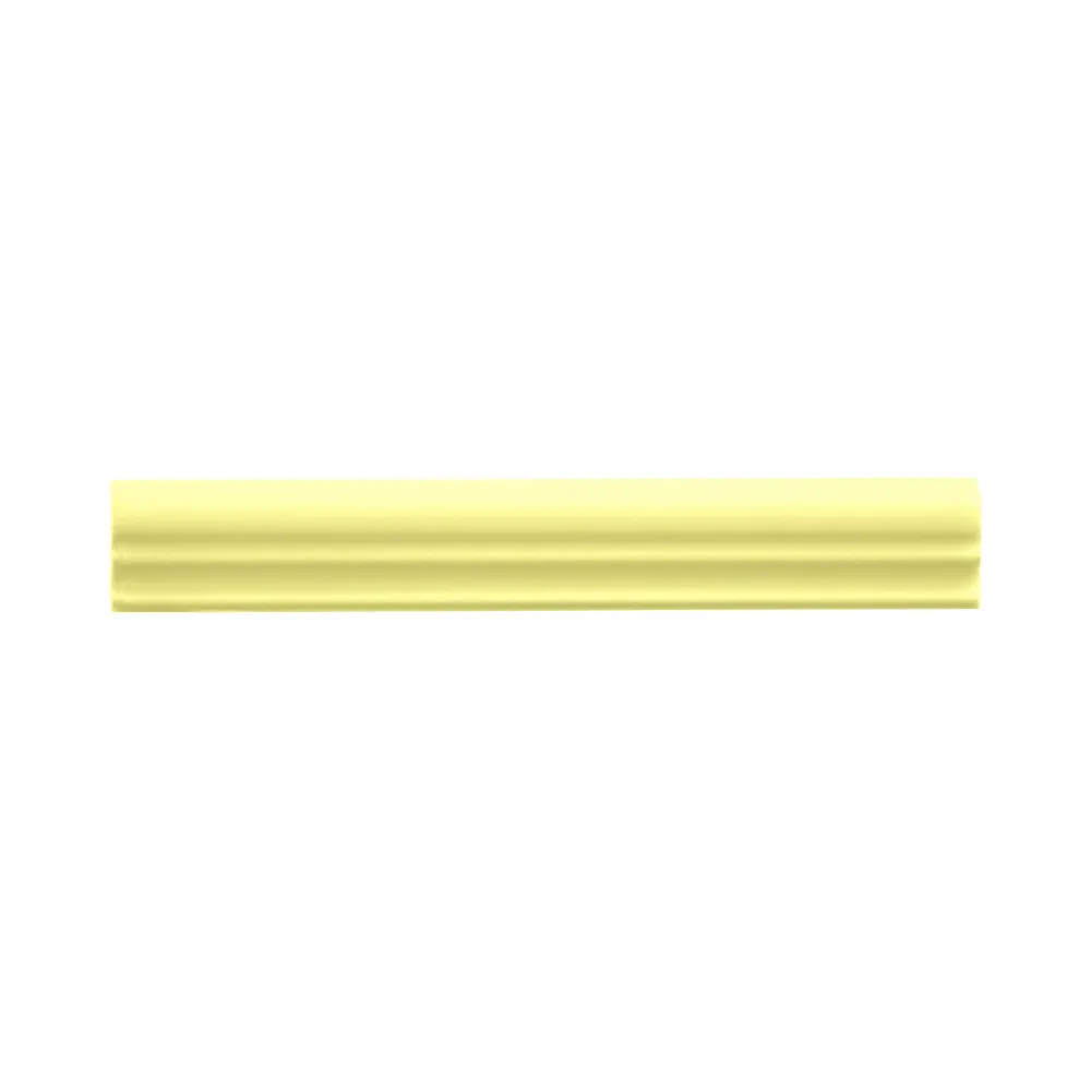 Moldura Cerámica 3x20 cm Color Amarillo Limón Mate (1pza)
