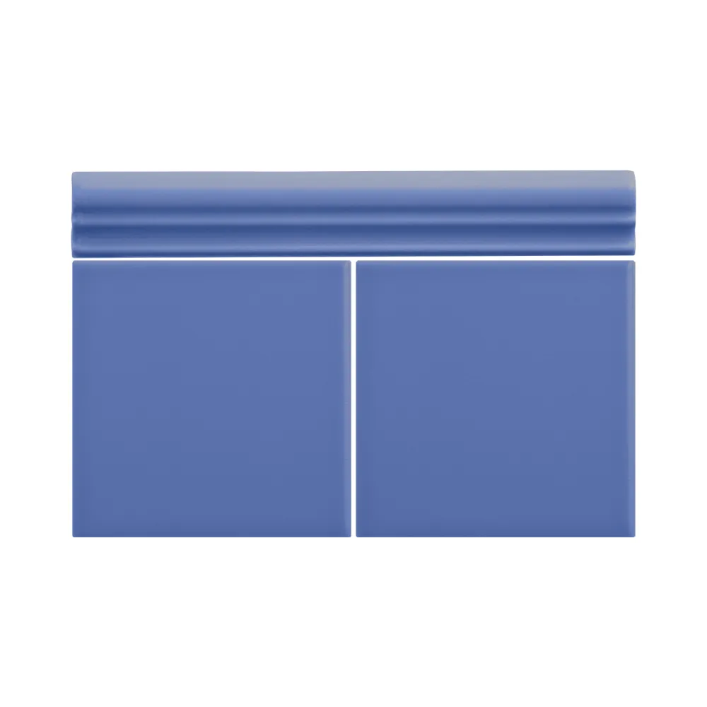 Colocación de Moldura Cerámica 3x20 cm Color Azul Marino Mate entre azulejos