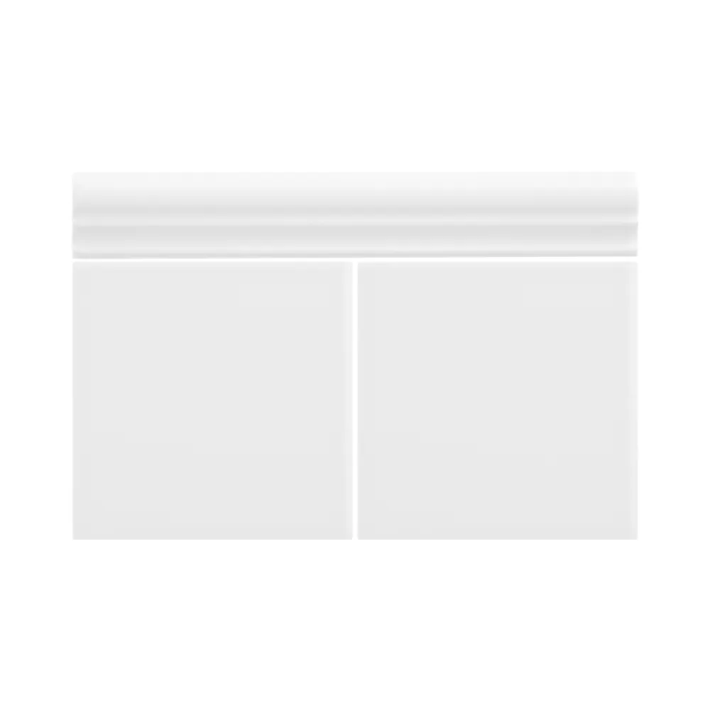 Colocación de Moldura Cerámica 3x20 cm Color Blanco Mate entre azulejos